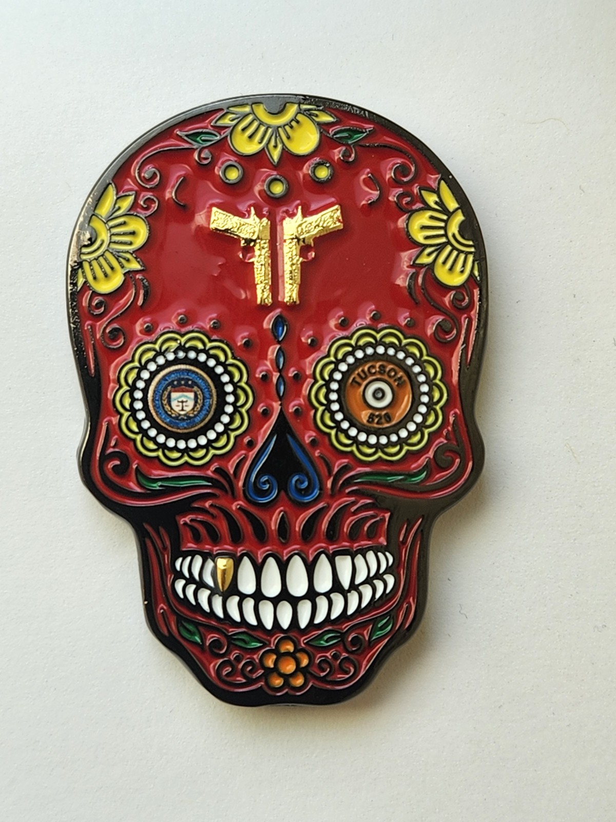 🔥🔥ATF Phoenix Tucson Sugar Skull RED VARIANT Federal Police Challenge Coin🔥🔥