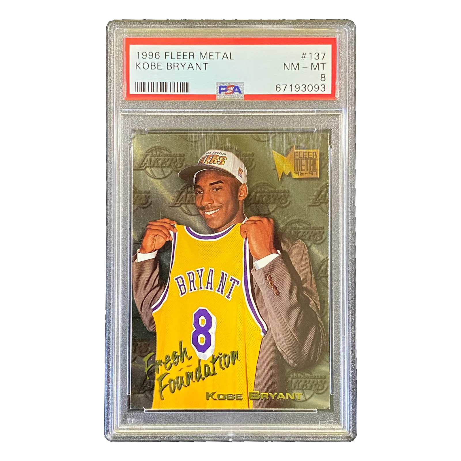 KOBE BRYANT 1996/97 Fleer Metal Fresh Foundation RC #137 PSA 8 KOBE BRYANT 1996/97 Fleer Metal Fresh Foundation RC #137 PSA 8