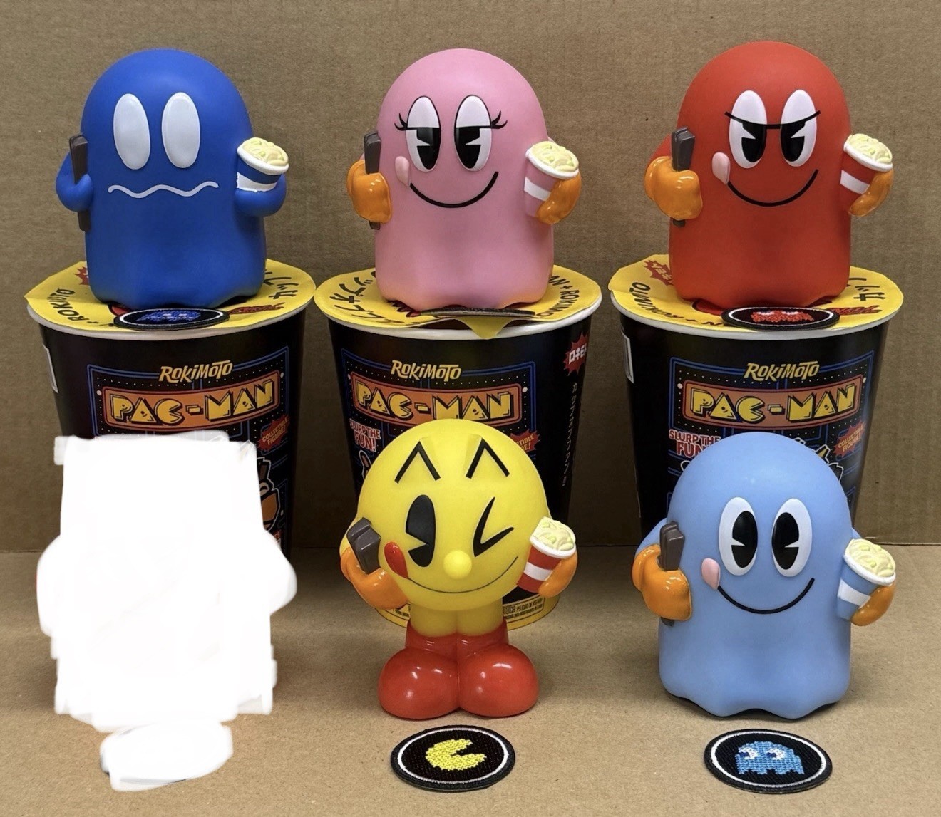 Rokimoto X Pac Man FunMaker Slurp The Fun SET Of 5 RARE