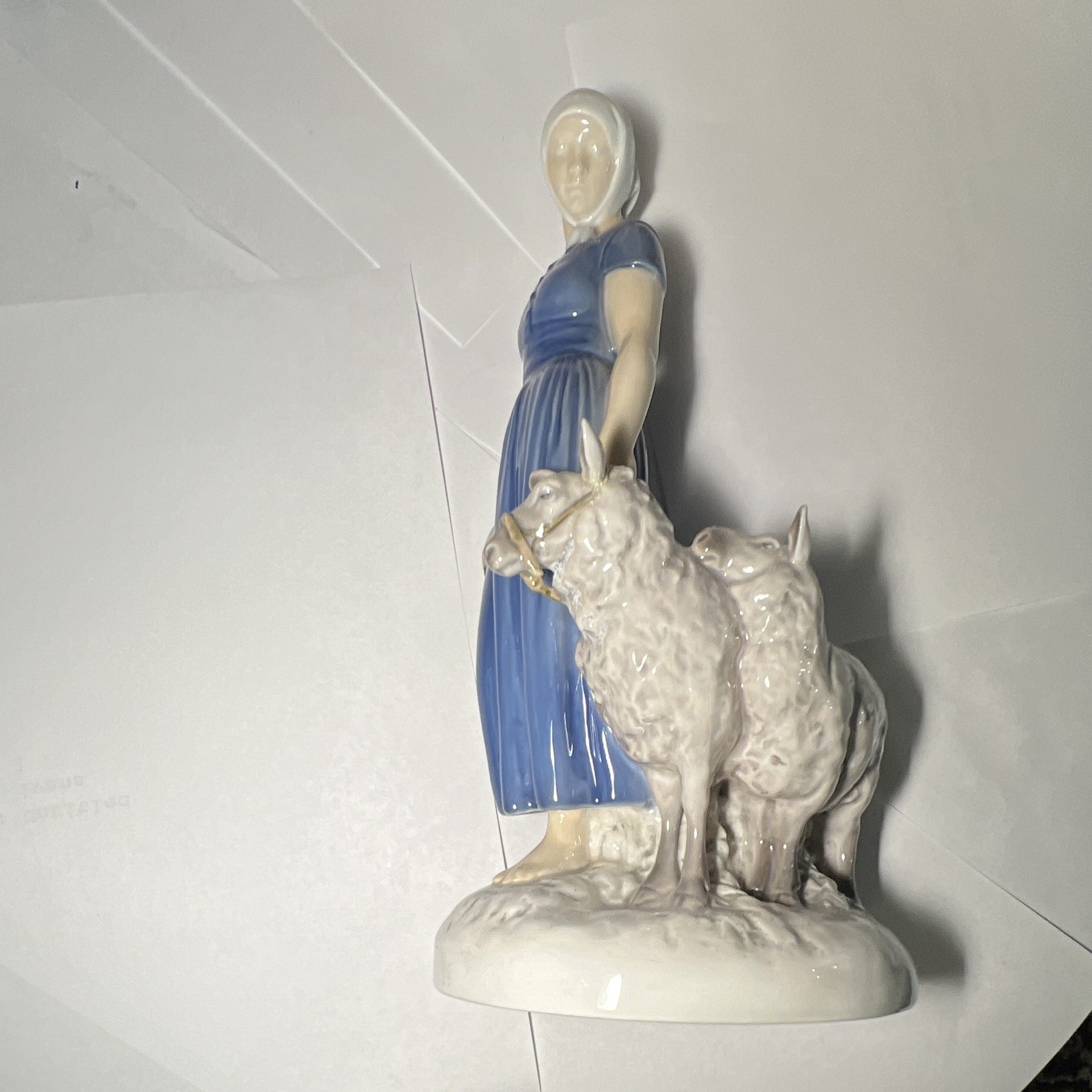 B&G Bing & Grondahl Vintage figurine “Girl With Sheep” Model 2010 By Axel Locher