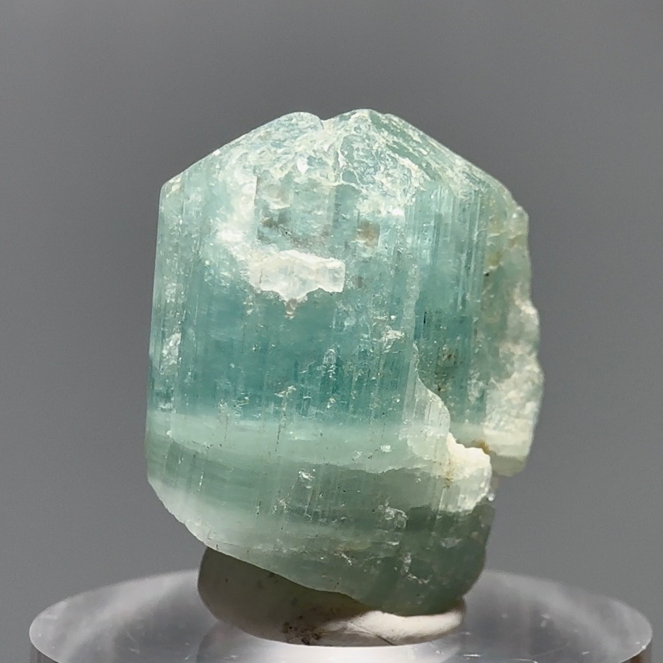 Rare Natural Bicolour Seafoam Paraiba-Like Indicolite & Pink Tourmaline Crystal