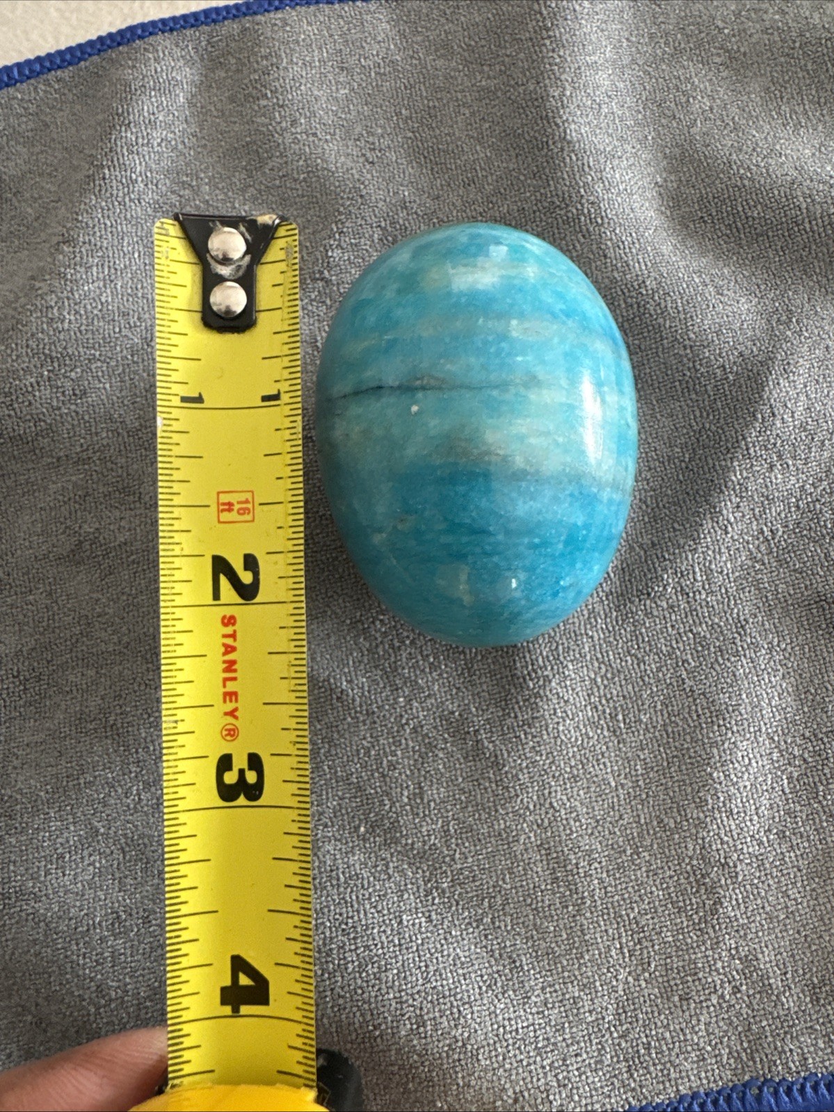 Vintage Blue Marble Egg 2.25” Smooth No Cracks Or Chips Nice Color Pattern