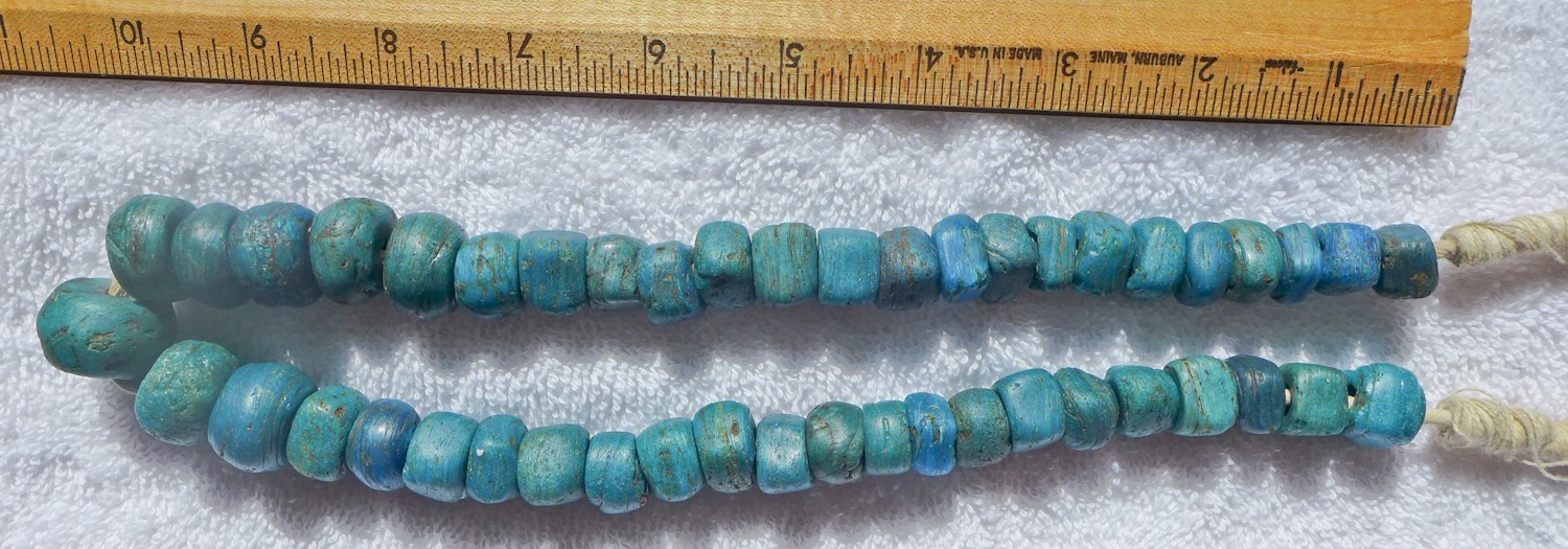 Ancient Hebron (Kano) beads, rare blue strand 1 Ancient Hebron (Kano) beads, rare blue strand 1