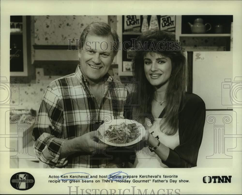 1989 Press Photo Ken Kercheval and host Sylvia in TNN\'s \
