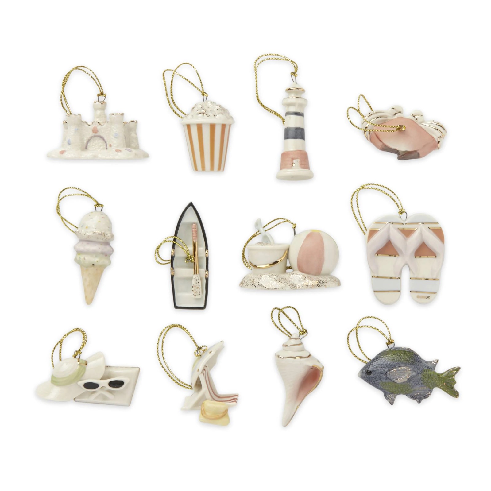 Lenox China SUMMER 12pc Mini Ornament Set N/O