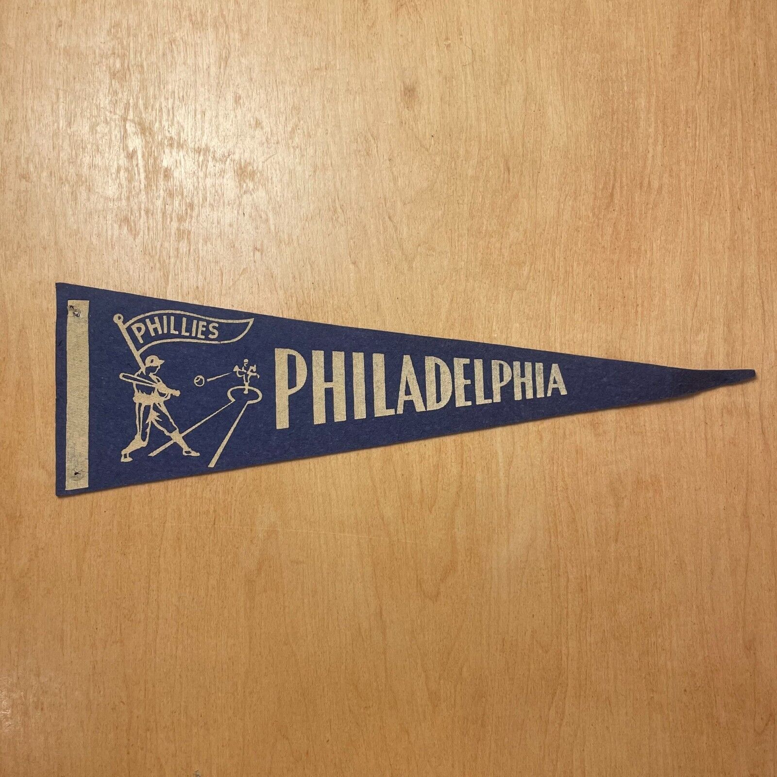 Vintage 1950s Philadelphia Phillies Baseball 5x15 Felt Pennant Flag