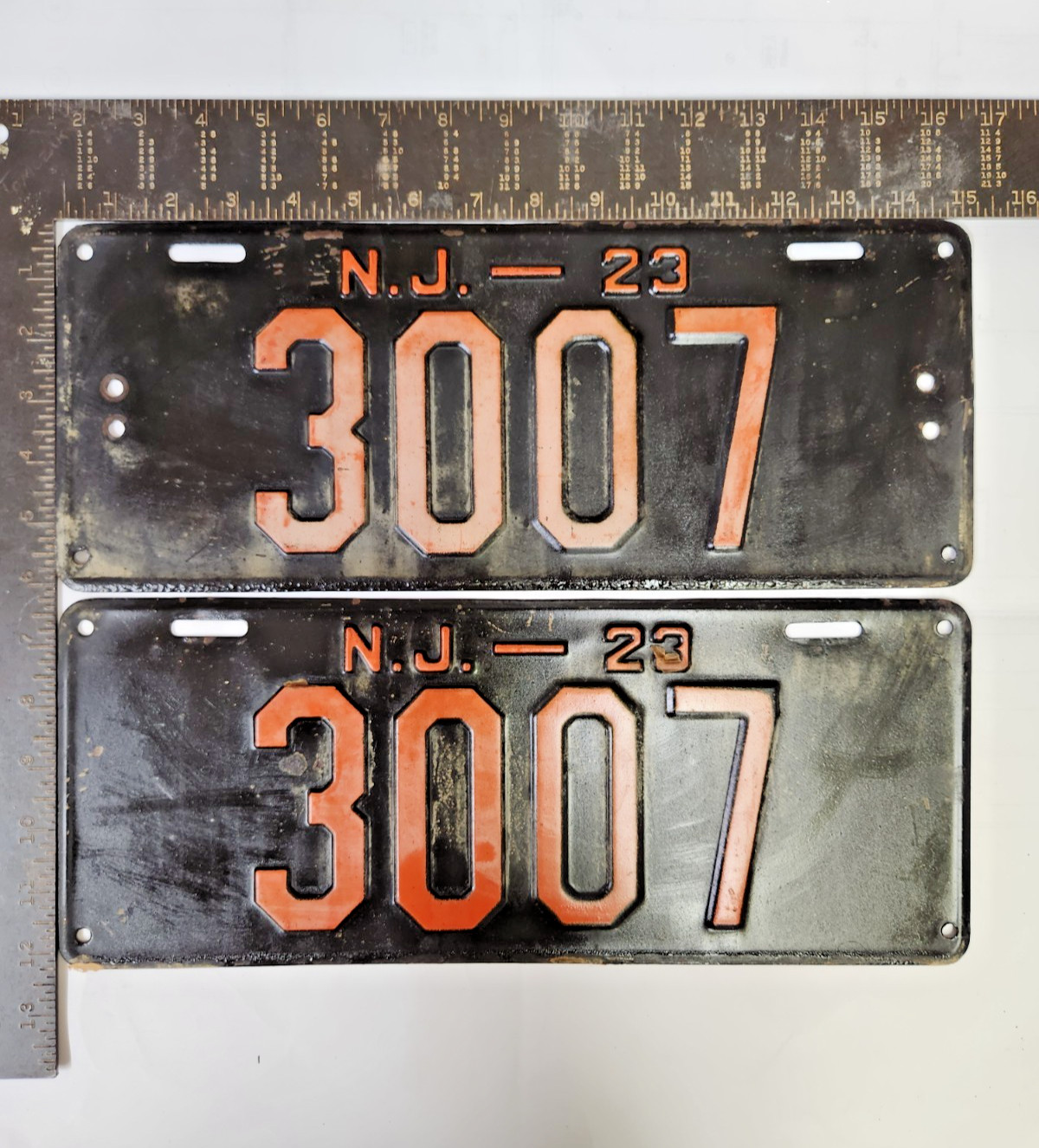 Vintage License Plate NJ 1923 Two