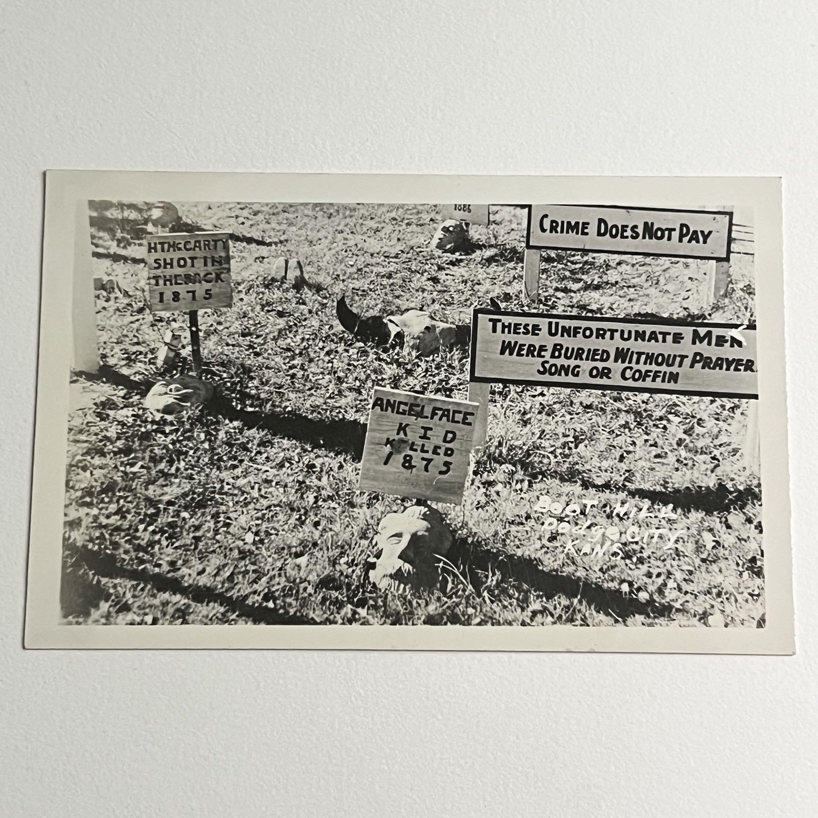 Vintage RPPC Real Photograph Postcard Boot Hill Cemetery Dodge City KS Wild West