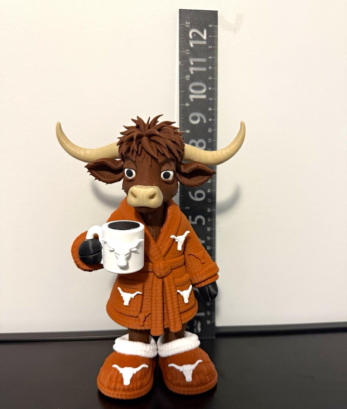 3D Printed Texas Longhorn Bull Figurine, longhorn Coffee Texas Decor