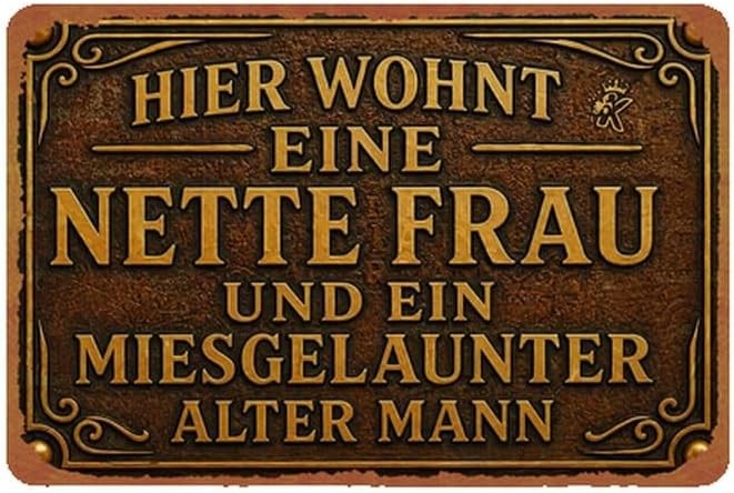 Humorous German Quote Vintage Tin Metal Signs Home Décor 8x12 Inch | Living Room