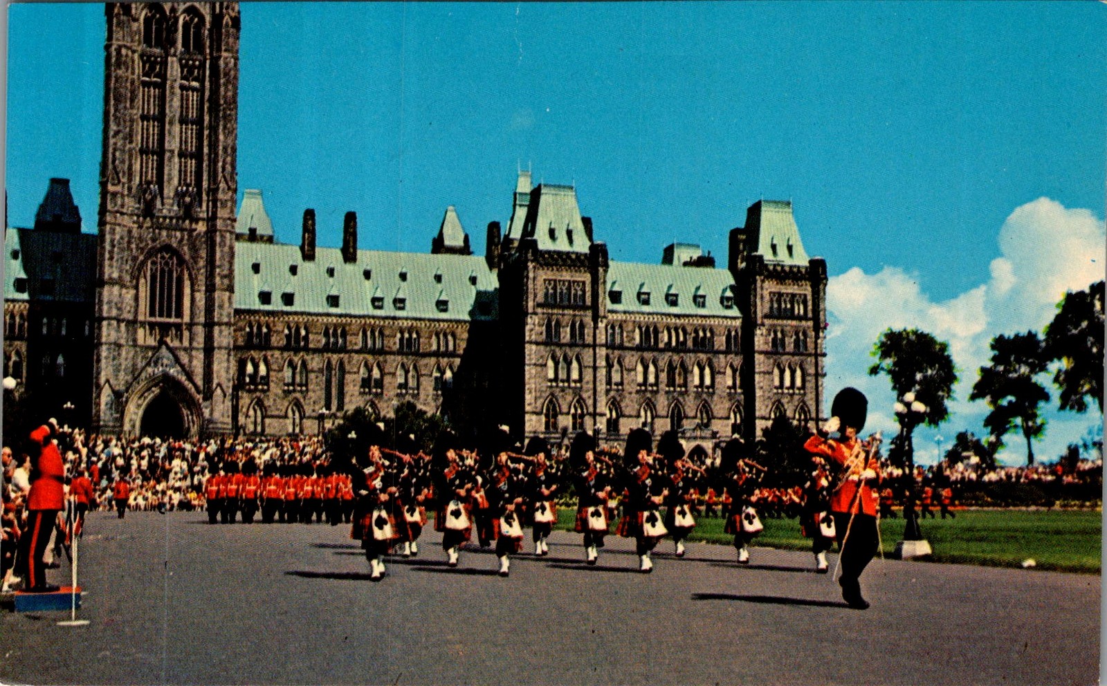 Changing of the Guard Ottawa Postcard 1950s Plastichrome P63328 Canada General\'s