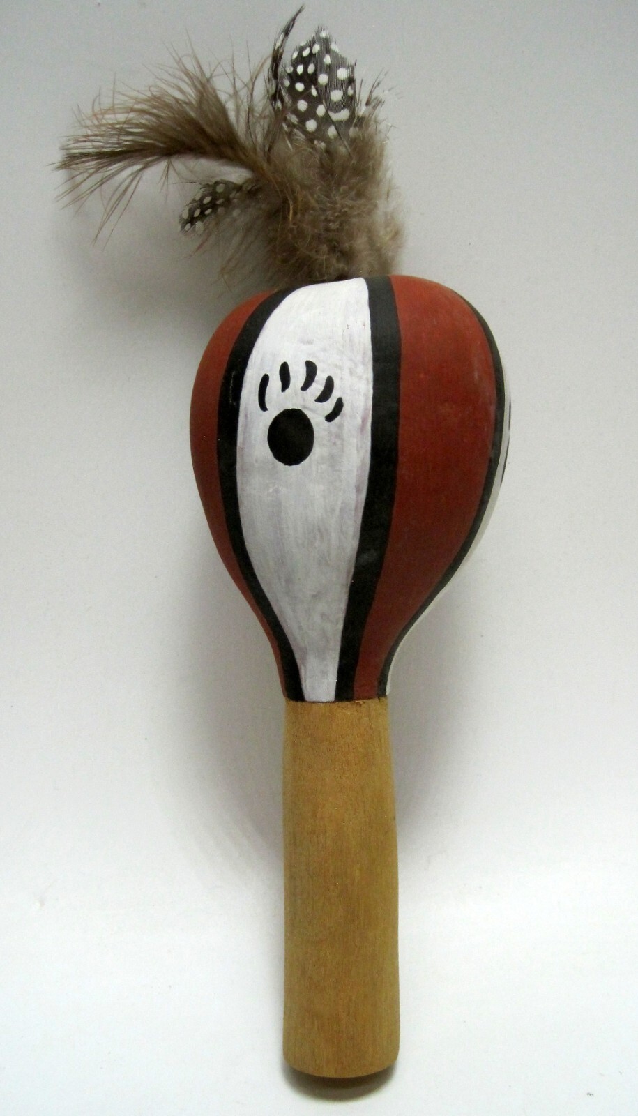 VTG Native American Hand Made Hopi Gourd Rattle Hand Painted