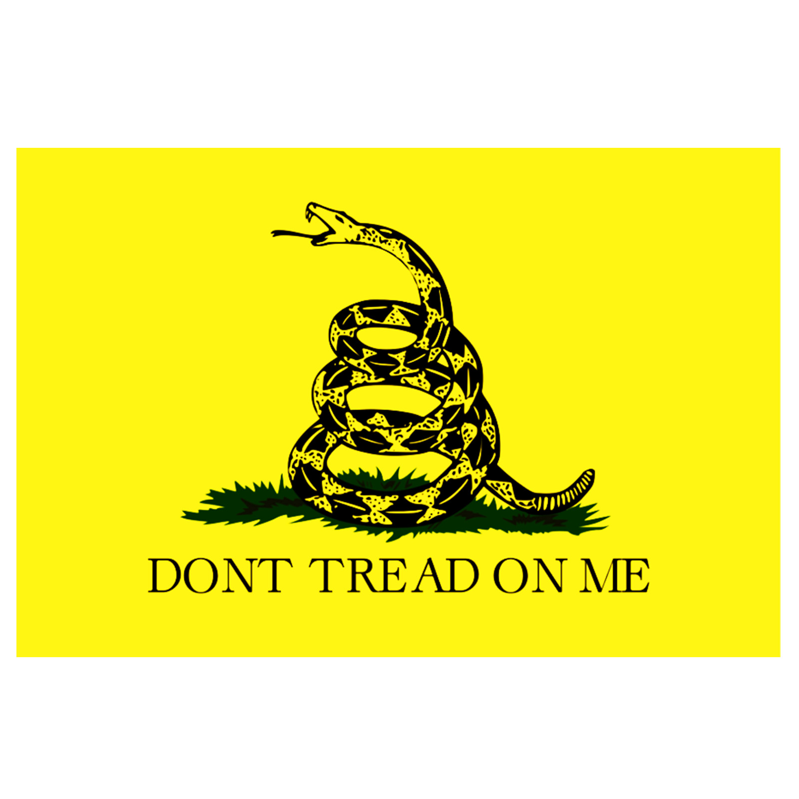 Don't Tread On Me Gadsden Flag Sticker 5x3.5 Inch Yellow Bumper Laptop Decal 