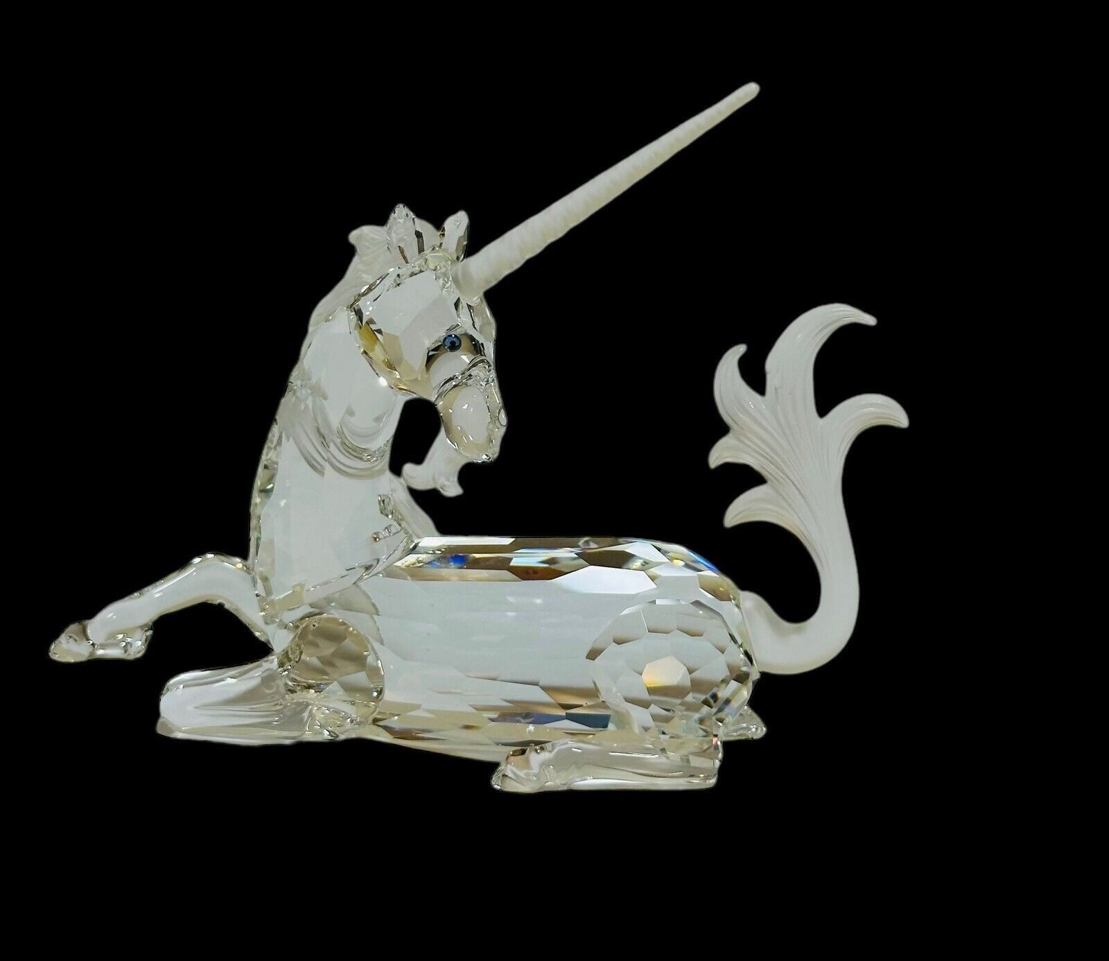 Retired Swarovski Austrian Crystal Unicorn Signed Glass Figurine w/ Box