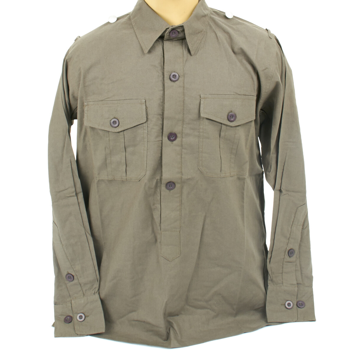 German WWII Wehrmacht Olive Grey Field Shirt-L:US 42-44 German WWII Wehrmacht Olive Grey Field Shirt-L:US 42-44