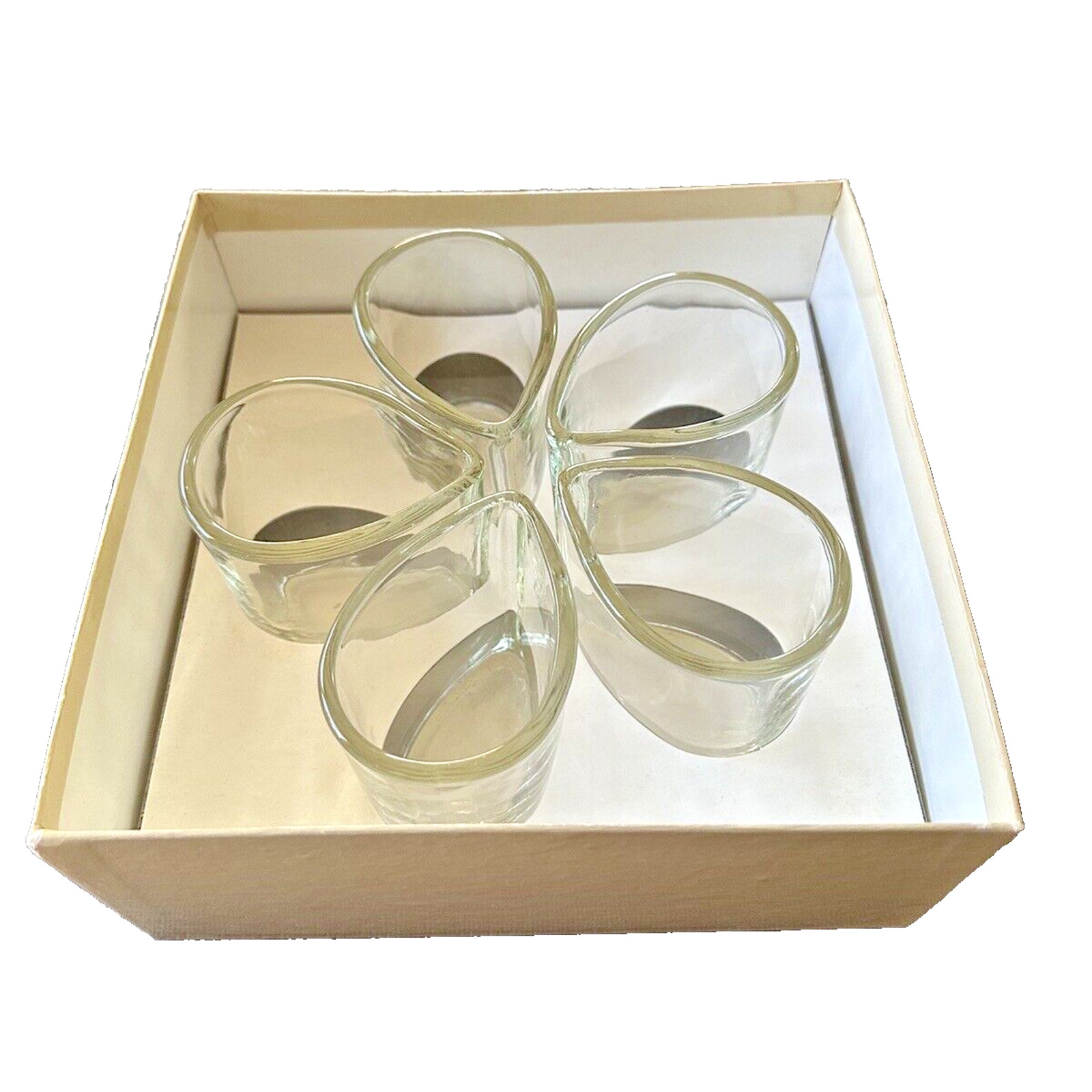 Vintage John Curran for Ellen Rogin 5 Glass Vases Glasses Pour Les Fleurs MCM