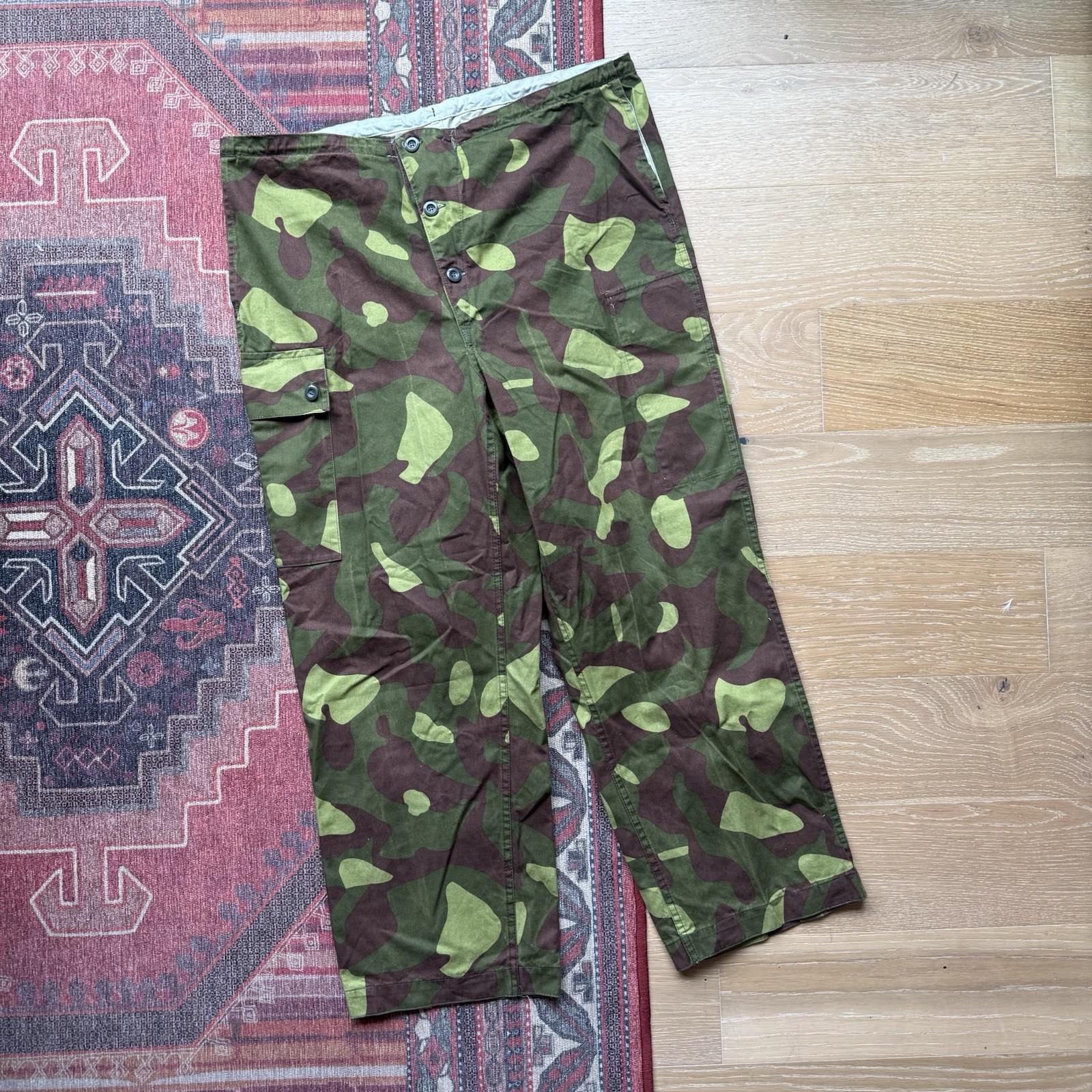 Vintage Finnish Army M62 Reversible Camo Pants Trousers Snow Camo