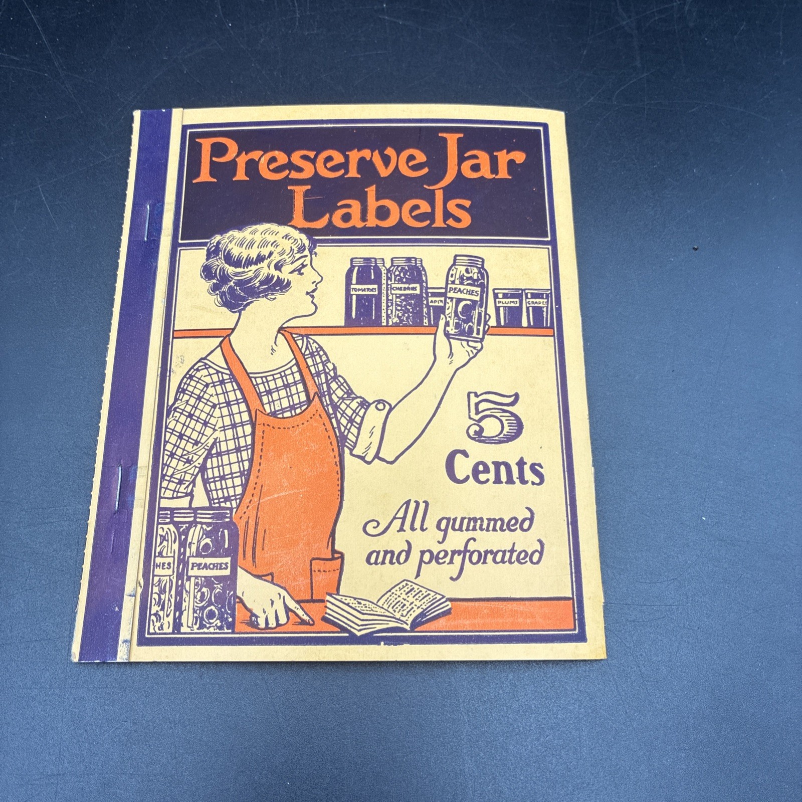 VINTAGE NOS PRESERVE JAR LABELS BOOKLET GUMMED AND PERFORATED 5 CENTS