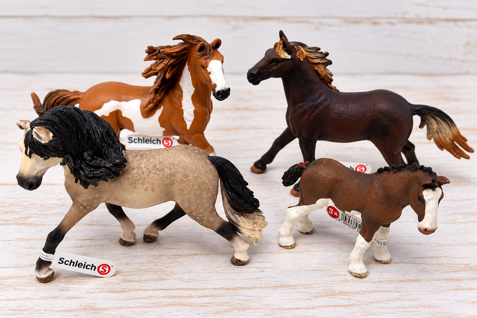 Vintage Lot of 4 Schleich Horses Retired Height Between 3\