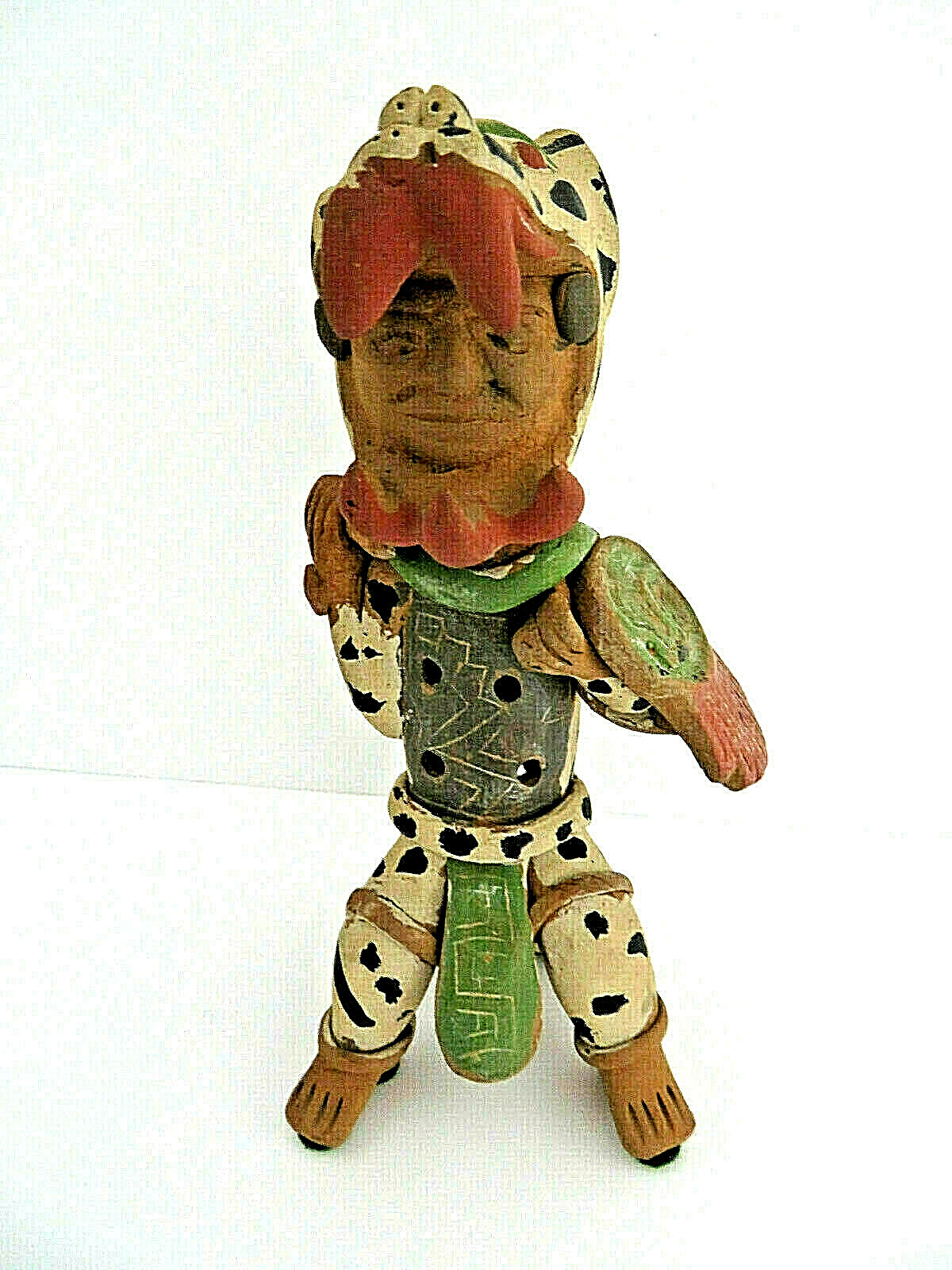 Pre Colombian Free Standing Warrior Figurine Spotted Whistle