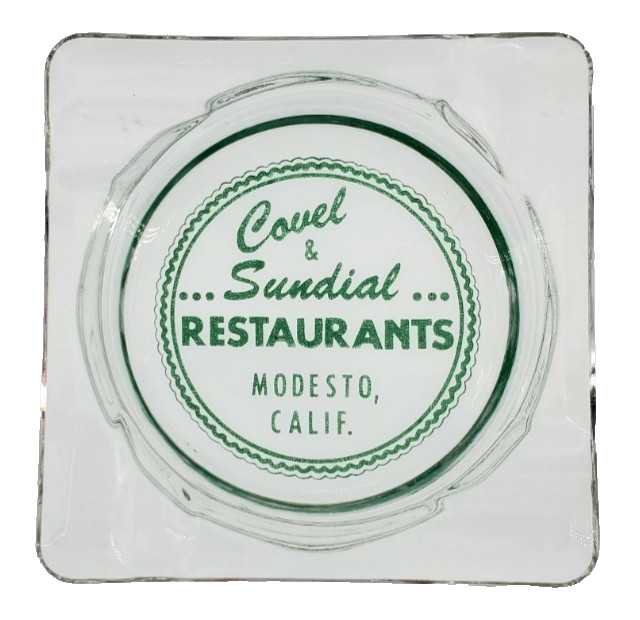 Vintage Marketing Ashtray / Covel & Sundial Restaurants / Modesto California CA