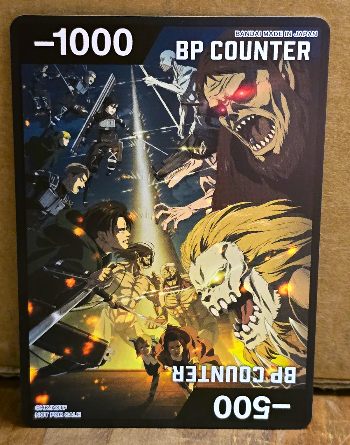 Bandai Union Arena Attack on Titan BP Counter Marker Card Double Sided Eren Levi Bandai Union Arena Attack on Titan BP Counter Marker Card Double Sided Eren Levi