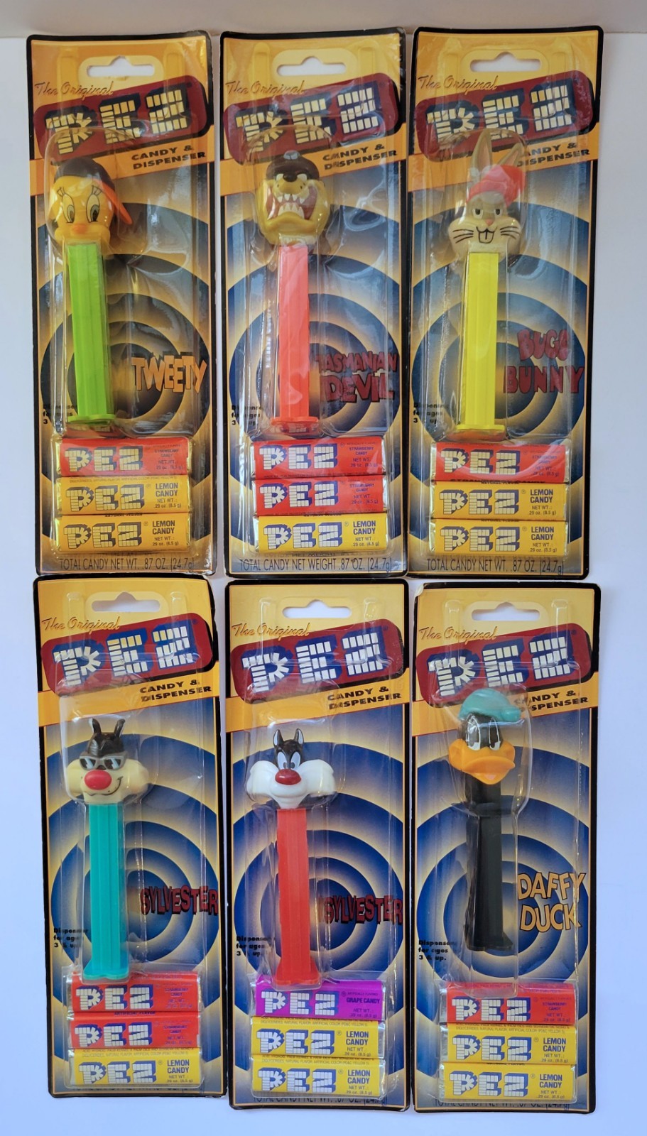 Pez Warner Brothers Looney Tunes Sports - Daffy Bugs Taz - Set of 6 New on Card