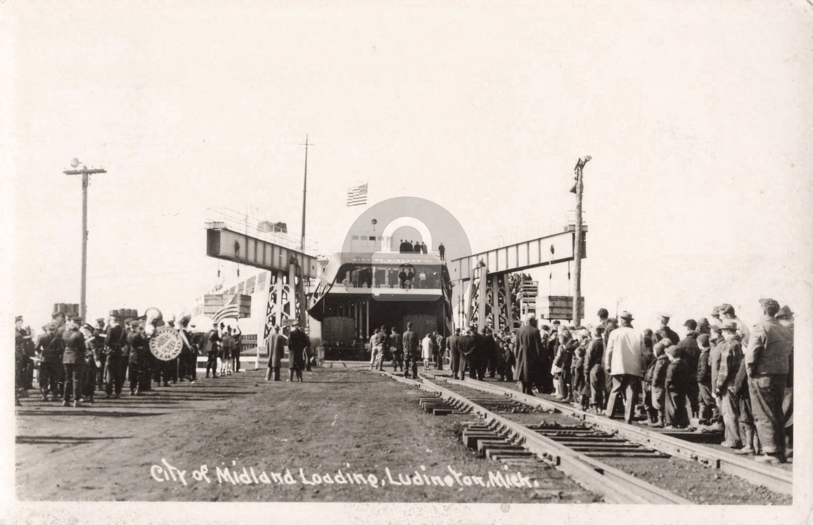 City of Midland Loading Ludington MI Michigan 1953 RPPC Photo Postcard COPY