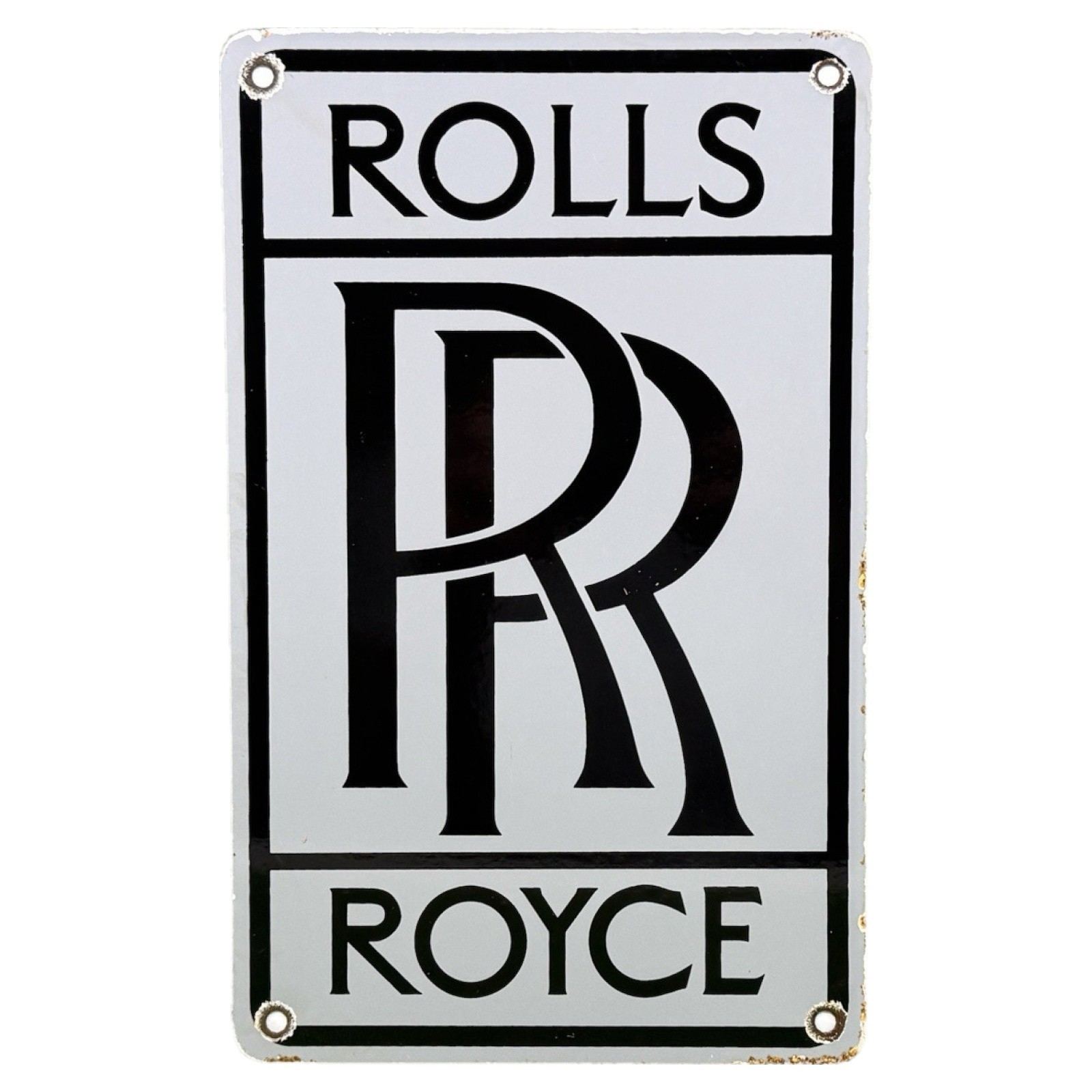 VINTAGE ROLLS-ROYCE PORCELAIN SIGN RR DEALERSHIP GARAGE ADVERTISING 12