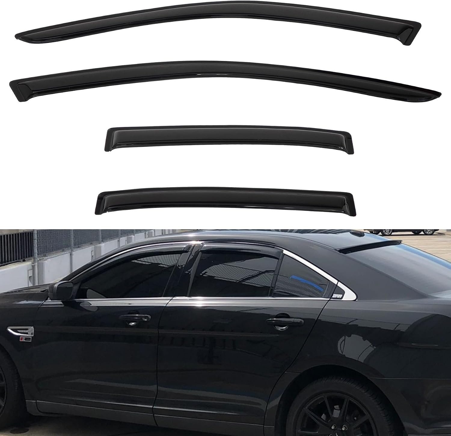 4Pcs Window Visors Rain Guards for 2010-2019 Taurus 4Pcs Window Visors Rain Guards for 2010-2019 Taurus