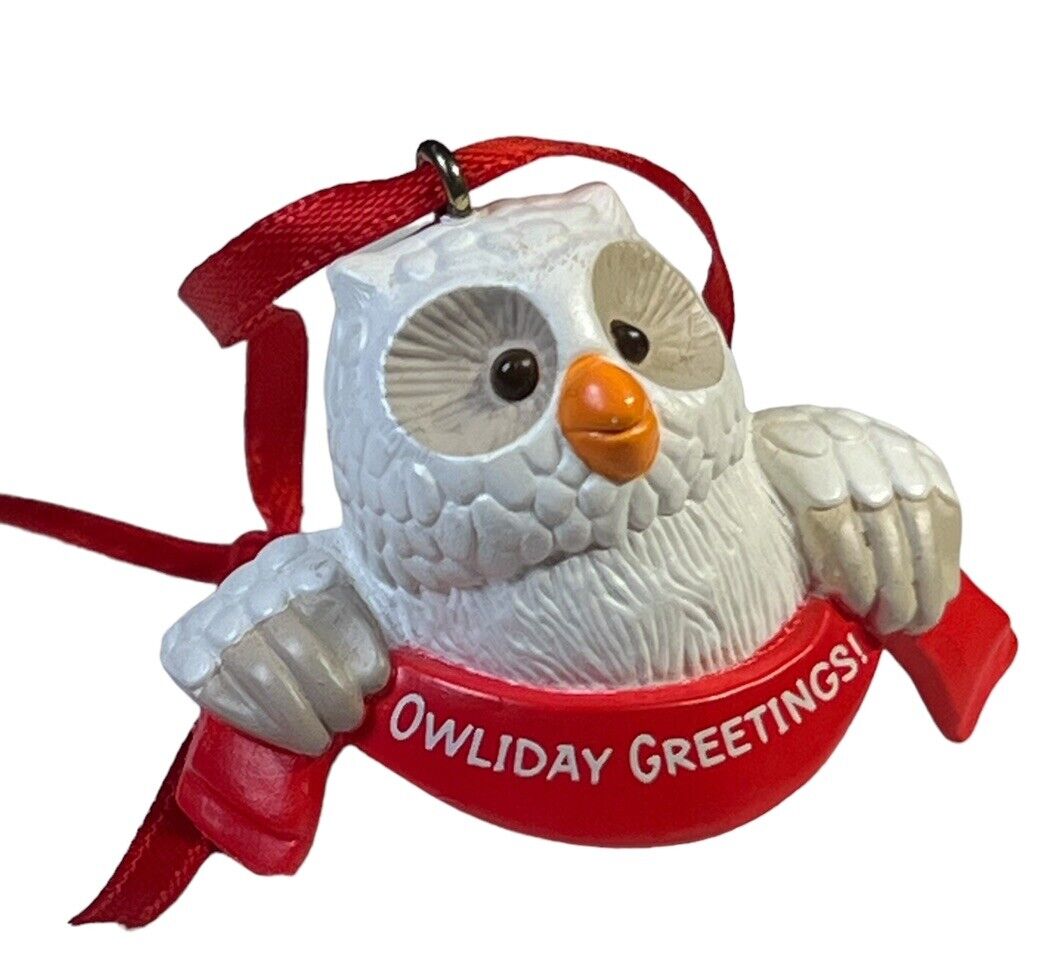 Vintage Hallmark 1989 Keepsake Christmas Ornament Owliday Greetings Owl Holiday
