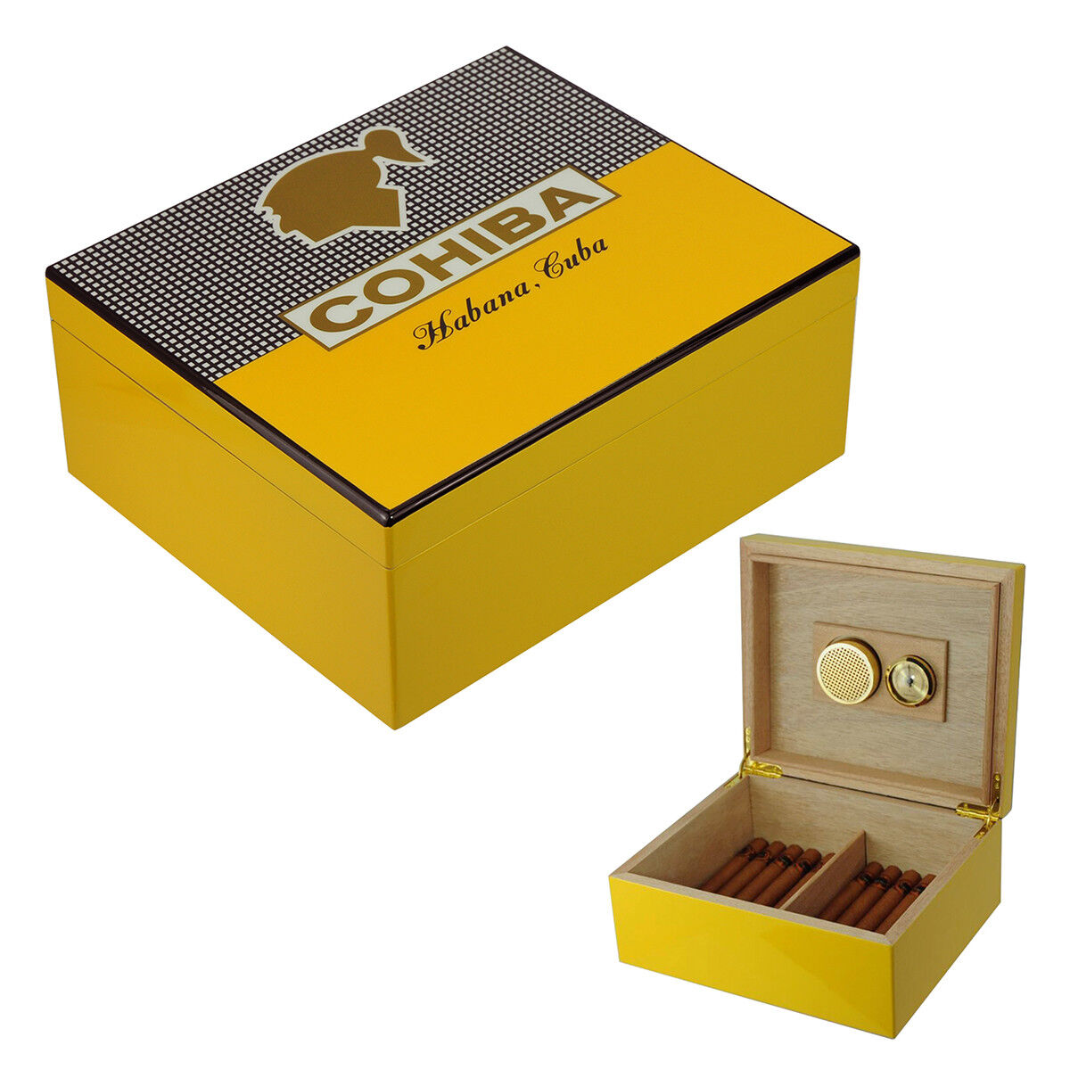 Quality Cohiba 25+ Count Cigar Humidor Box Cabinet Humidifier Hygrometer 20