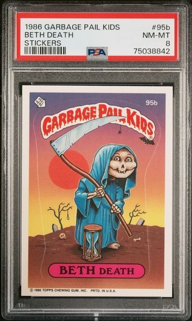 Topps 1986 Garbage Pail Kids OS3 Series 3 Beth Death #95b Sticker PSA 8 NM-MT