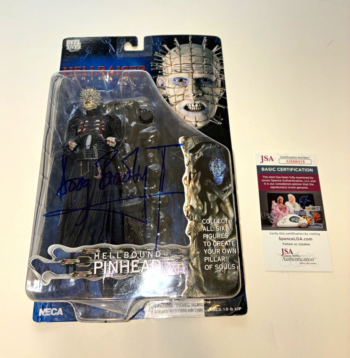 Doug Bradley Reel Toys Hellraiser Pinhead Neca Figure Autographed Signed JSA 