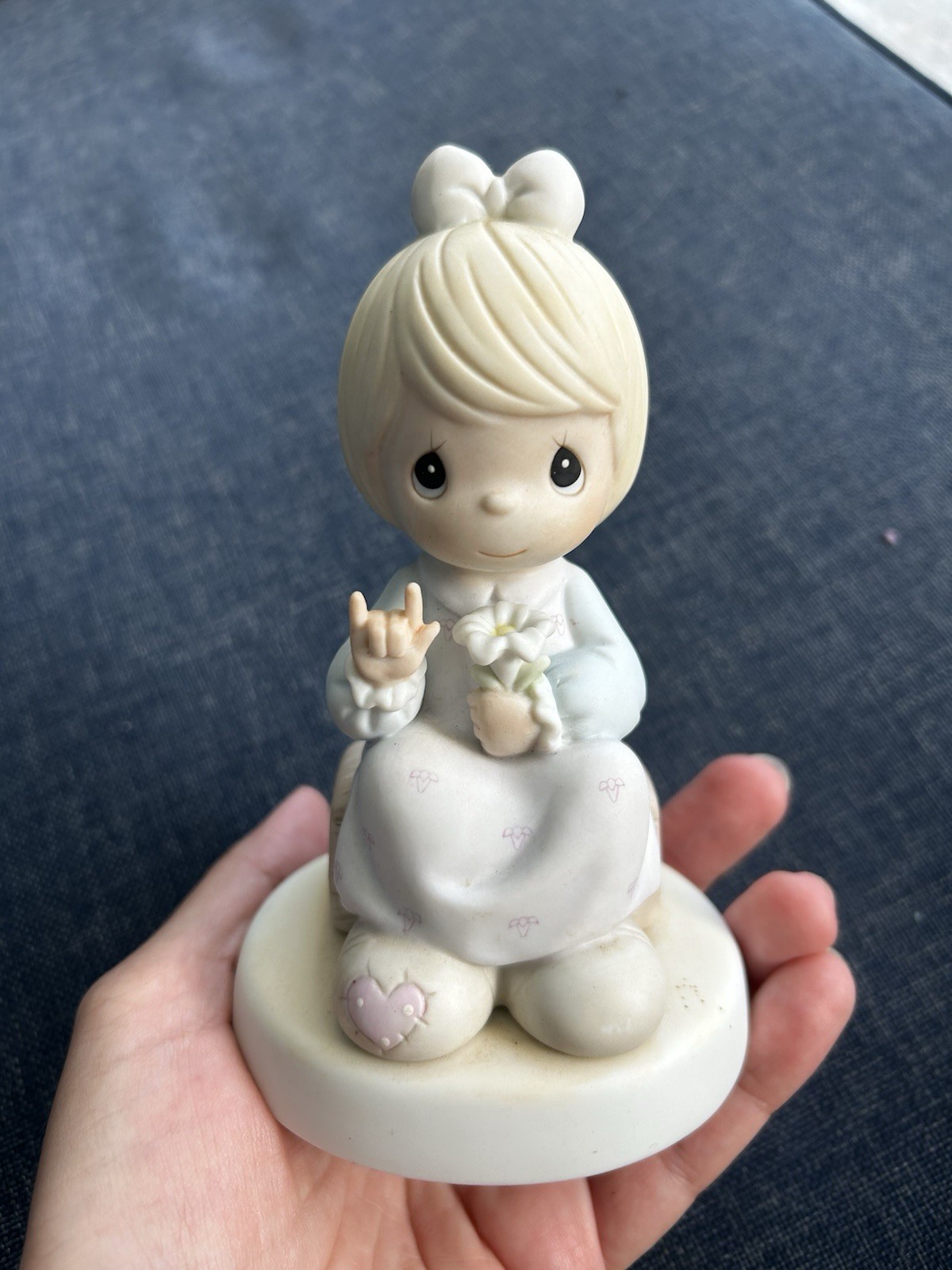 Vintage Precious Moments Lot of 7 Figurine Bundle - Graduate, ASL, Mermaid Globe