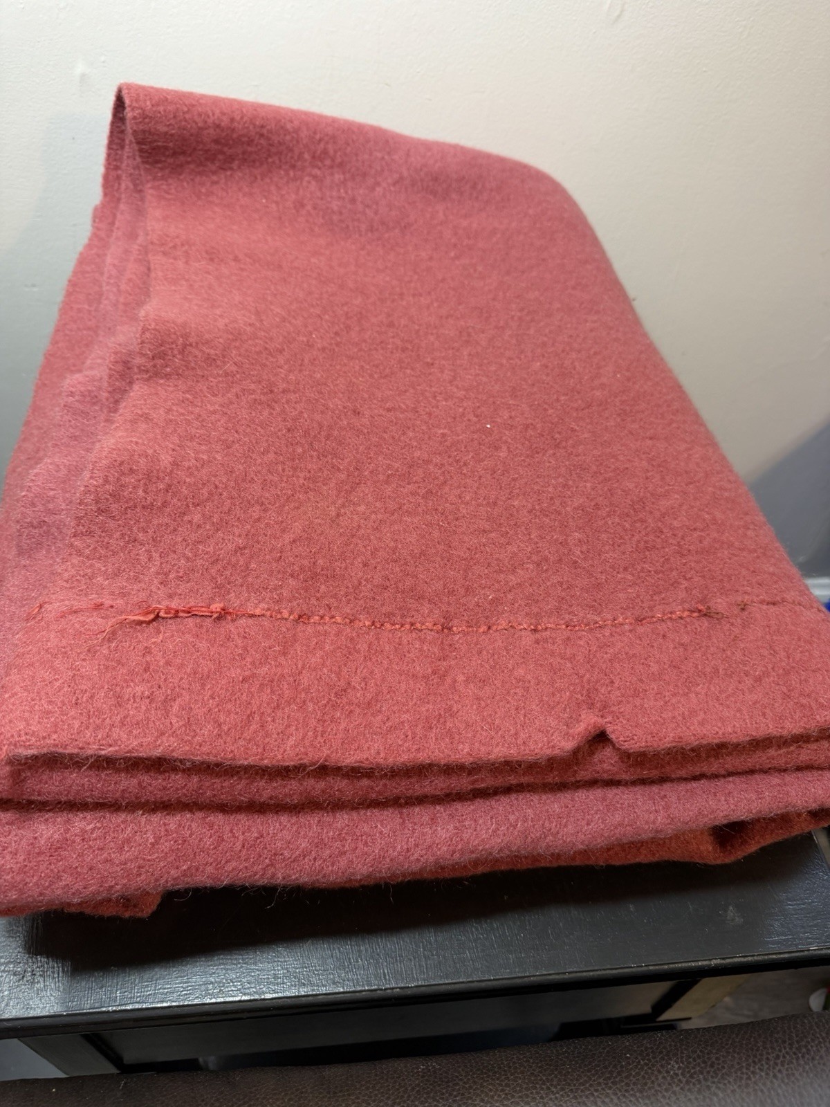 Vintage St Marys 100% Wool Heavy Blanket Cranberry 82 x 62 Twin USA Cottage Core Vintage St Marys 100% Wool Heavy Blanket Cranberry 82 x 62 Twin USA Cottage Core
