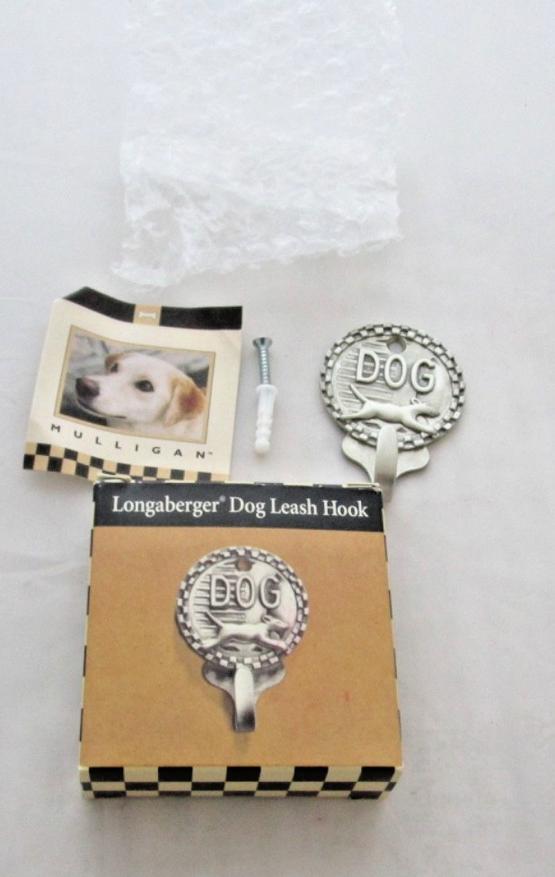 Longaberger 2000 Mulligan Pewter Dog Leash Collar Hook NIB
