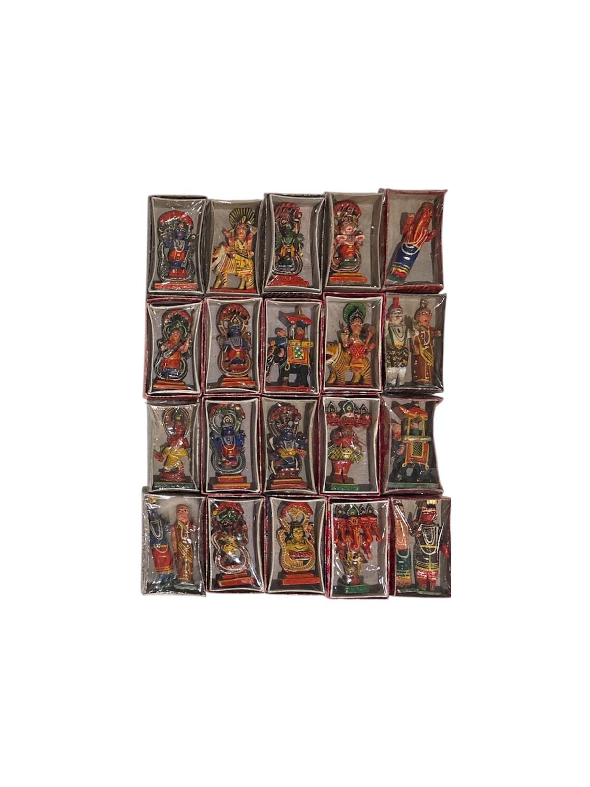 Indian wooden figurines, brand new in box, boxes are 3 1/2\