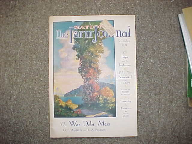 Vintage National The Farm Journal October 1931 The War Debt Mess magazine log