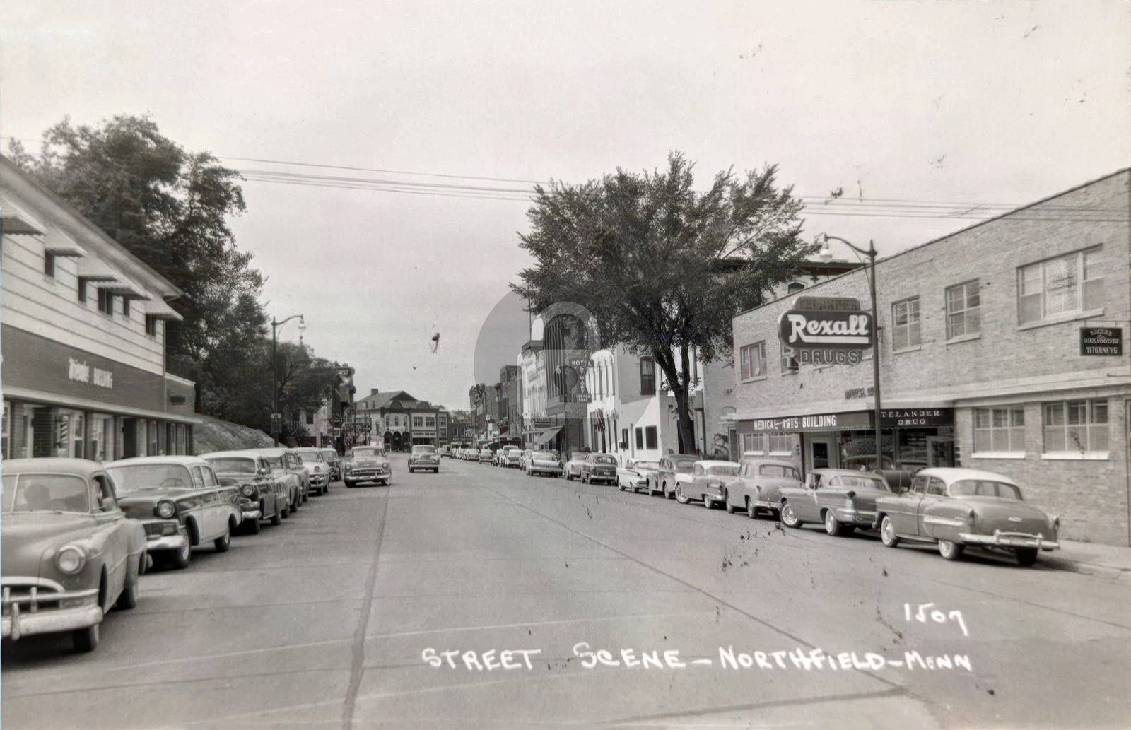 Division Street Scene in Northfield Minnesota c1950s RPPC Photo Postcard COPY