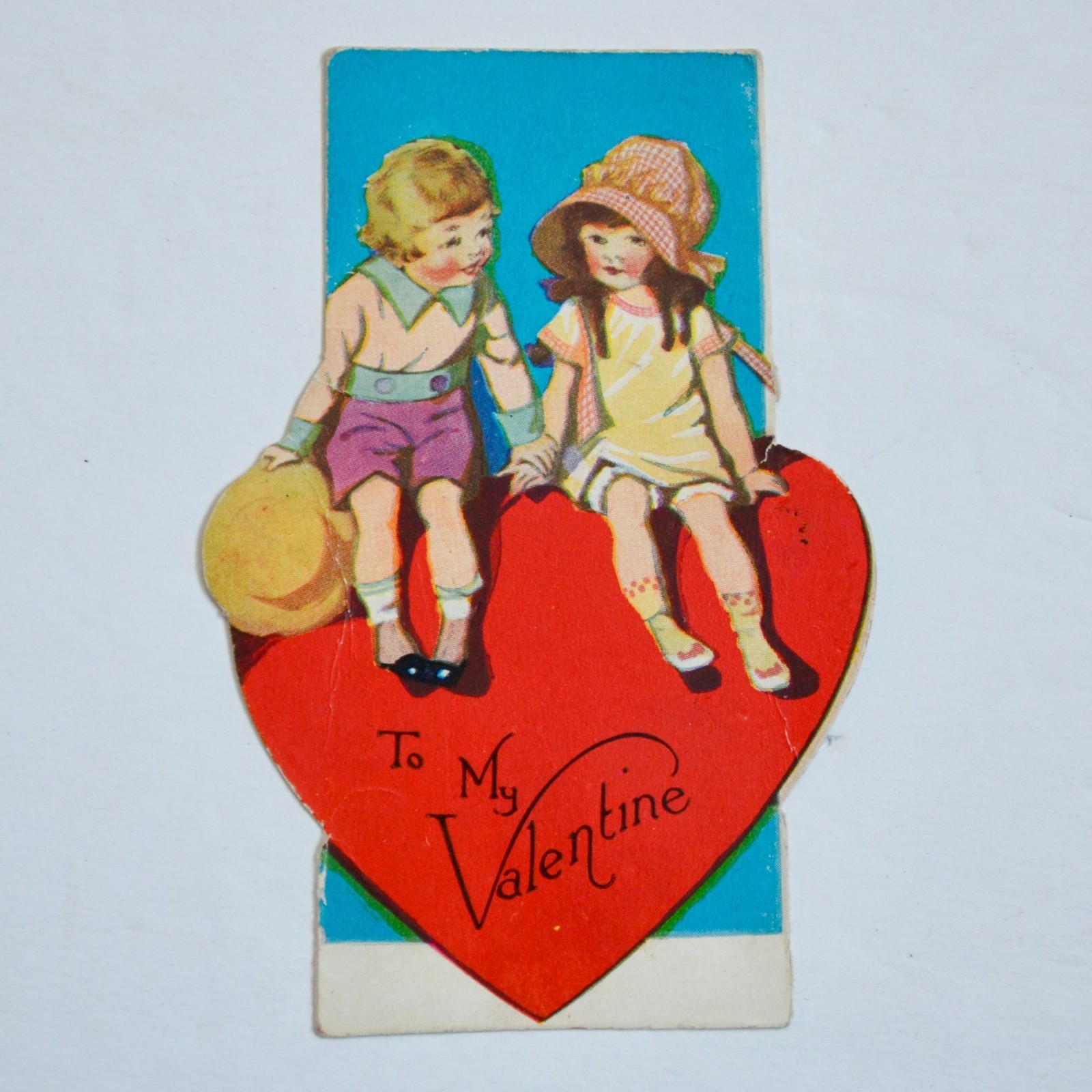 1930s Vintage Valentine Card To My Boy Girl Heart