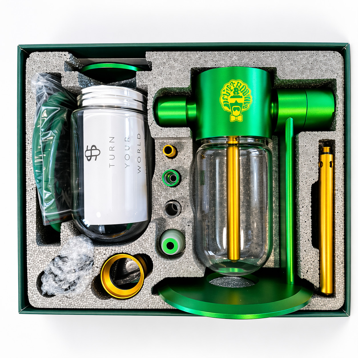 DR GREENTHUMBS Gravity Hookah Glass Bong Water Pipe 360 Rotating Gravity Bong