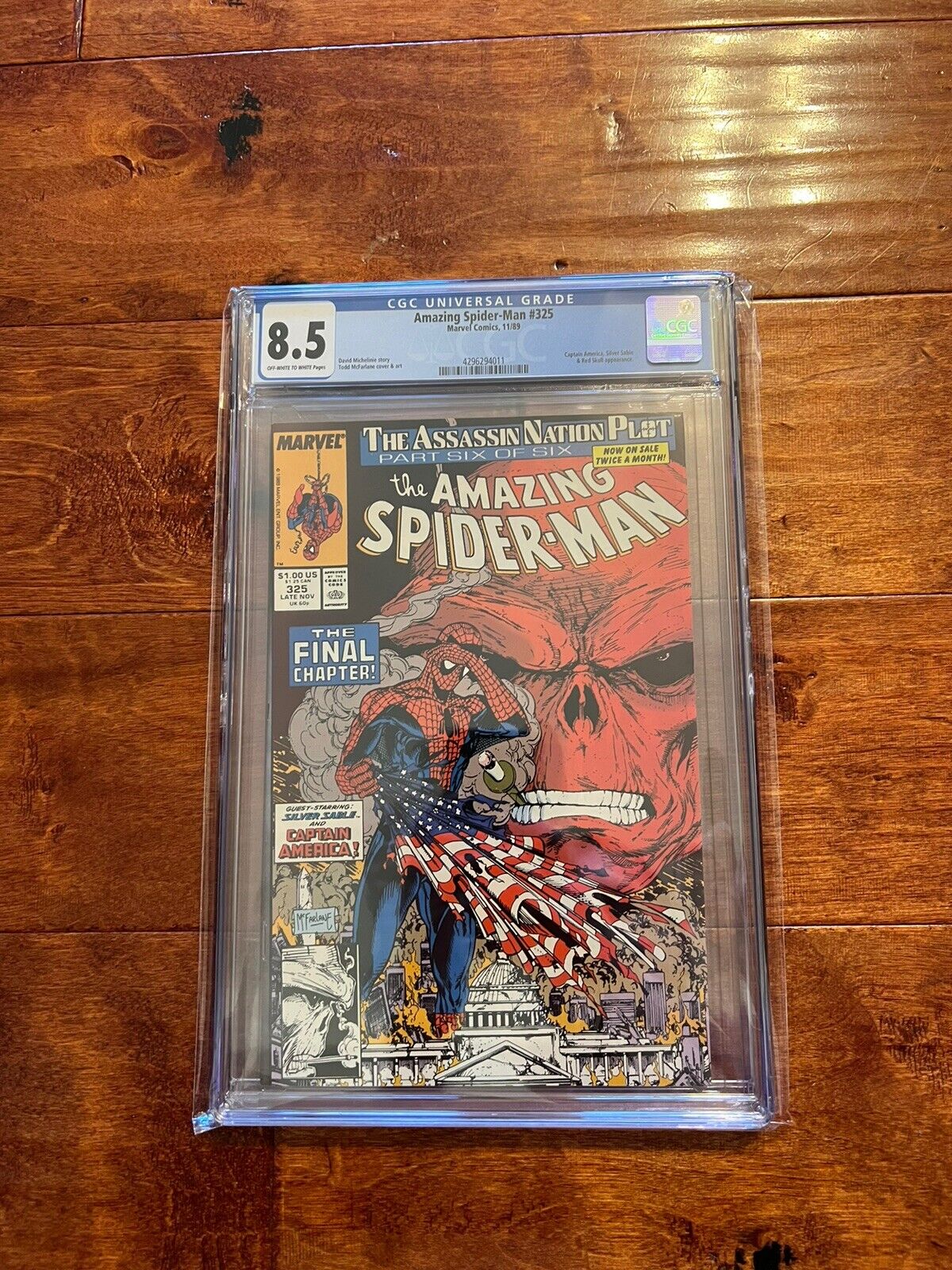 Amazing Spider-Man #325 CGC 8.5 1989 Red Skull Silver Sable Marvel Comics