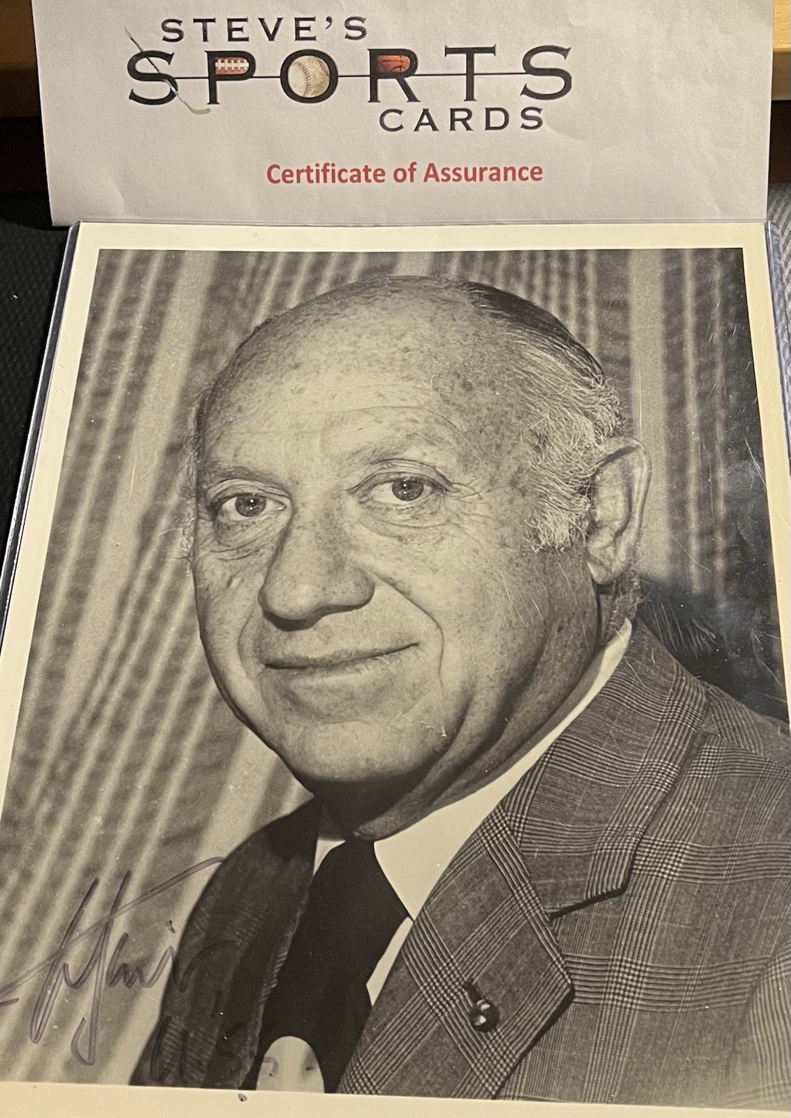 Senator Jacob K. Javits D-NY Signed 8x10 B&W Photograph w/ COA & Top Loader