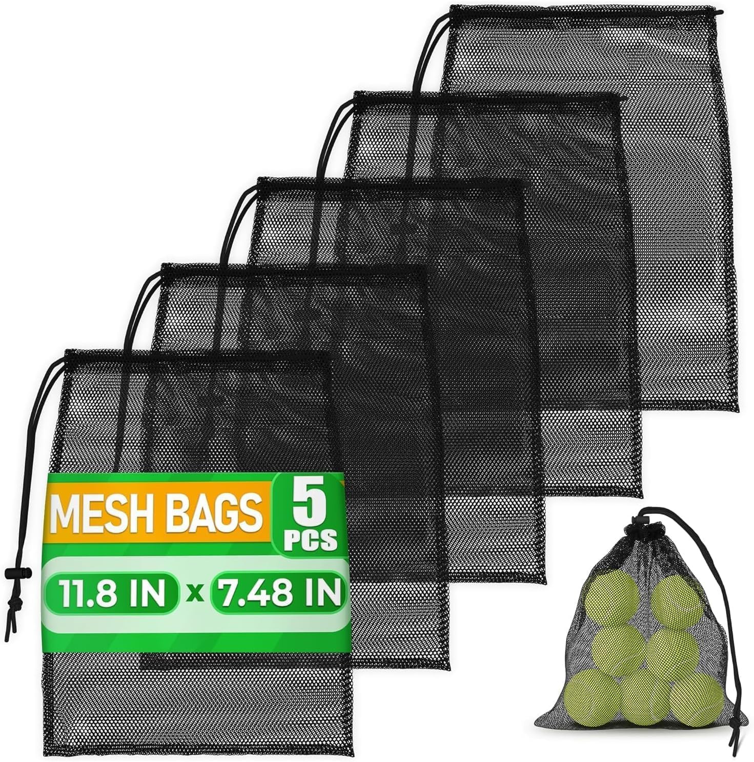 5 Pcs Small Mesh Bag Bulk, 11.8