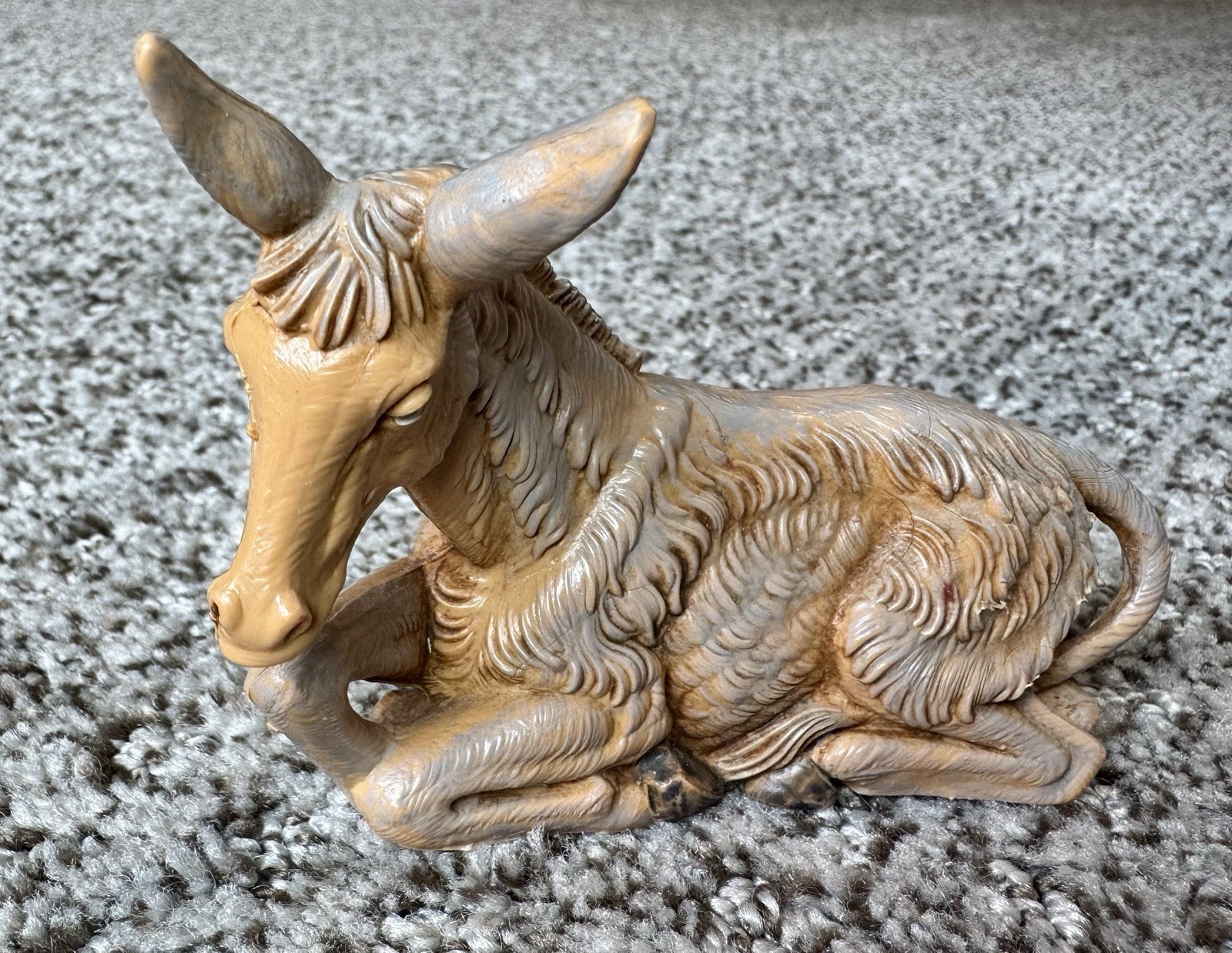 VTG Fontanini Nativity Resting Donkey Depose Italy 306 1983 Christmas Figurine