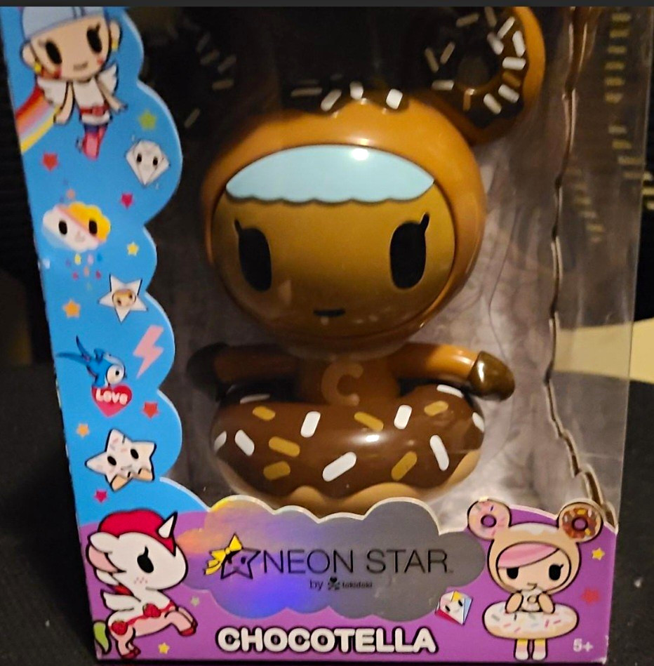 Tokidoki Neon Star Chocotella Donut Figurine, Boxed Sealed Brand New 