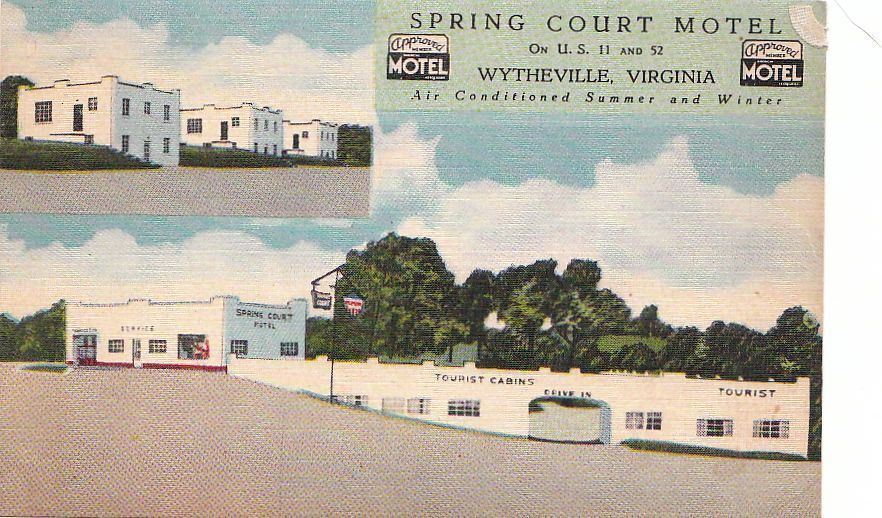 Postcard Spring Court Motel Wytheville VA