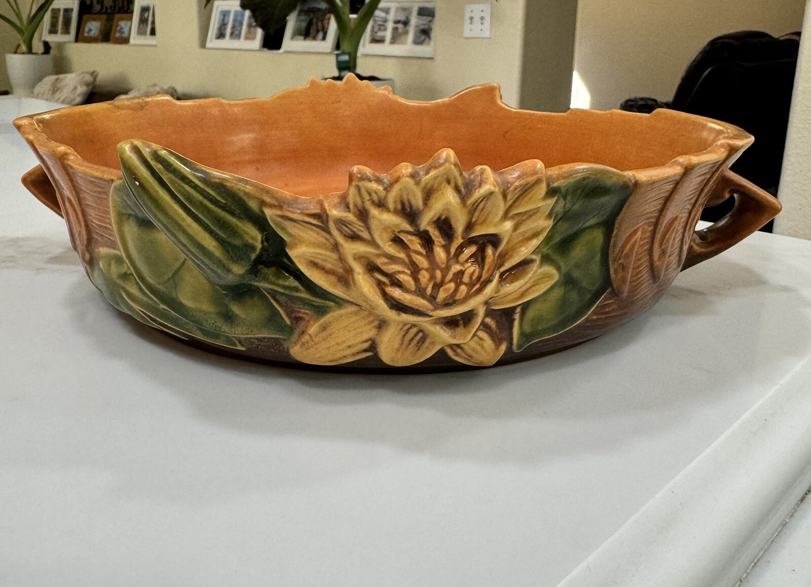 Vintage Roseville Water Lily Bowl- 422-10”