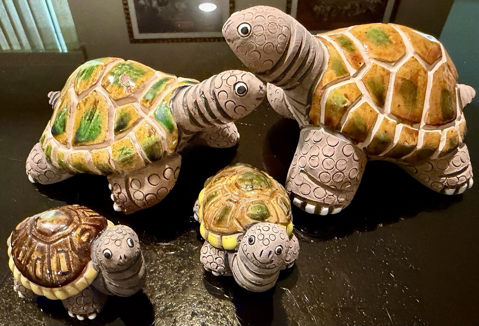 Casals Of Peru Turtle Tortoise Family Rare Ceramic Enameled Beauties VHTF A++